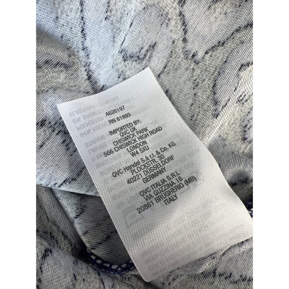 Destination 365 Printed Velvet Knee Length Split Neck Dress Navy Womens Small - Picture 5 of 6